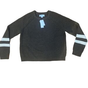 Velvet By Graham & Spencer Wool Blend Sweater Crew Neck Army Green Size S  NWT